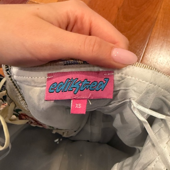 Edikted Brown and Green Strapless Bodycon Dress - Picture 3 of 3